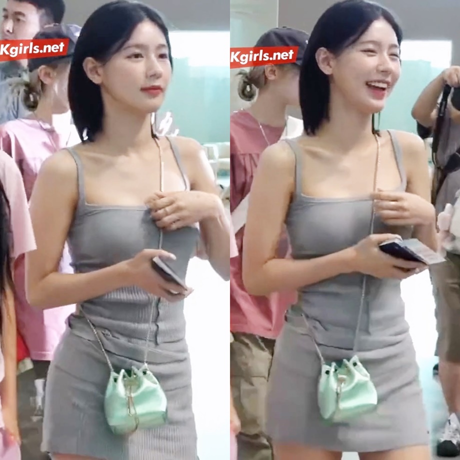 (여자)아이들 미연 골지나시 원피스 공항패션 6