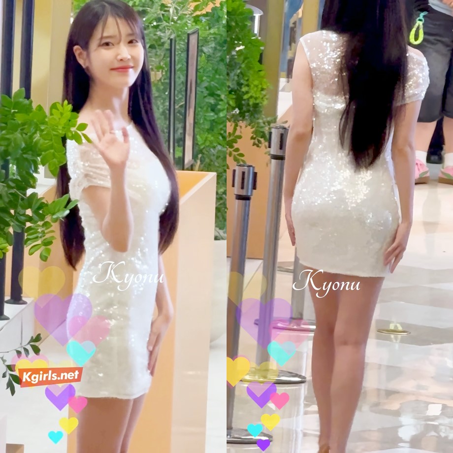 아이유 에스티로더 행사 미니 원피스 9