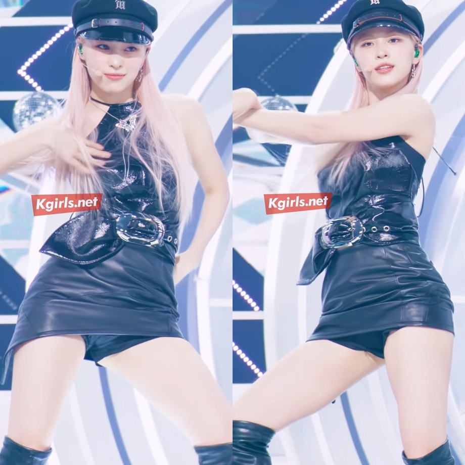 있지 류진 짧은 가죽 치마 패션 8